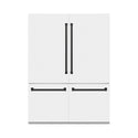 ZLINE 60" Autograph Edition 32.2 cu. ft. Built-in 4-Door French Door Refrigerator with Internal Water and Ice Dispenser in White Matte with Matte Black Accents (RBIVZ-WM-60-MB)