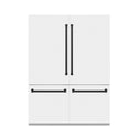 ZLINE Autograph Edition 60 in. 32.2 cu. ft. French Door Built-In Bottom Freezer Refrigerator with Water Dispenser and Ice Maker in White Matte with Matte Black Accents (RBIVZ-WM-60-MB)