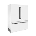 ZLINE 60" Autograph Edition 32.2 cu. ft. Built-in 4-Door French Door Refrigerator with Internal Water and Ice Dispenser in White Matte with Matte Black Accents (RBIVZ-WM-60-MB)