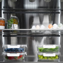 ZLINE 36 in. 19.6 cu. ft. French Door Built-In Bottom Freezer Refrigerator with Water Dispenser and Ice Maker in White Matte with Stainless Steel Interior (SRBIV-WM-36)