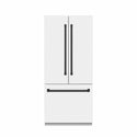 ZLINE Autograph Edition 36 in. 19.6 cu. ft. French Door Built-In Bottom Freezer Refrigerator with Water Dispenser and Ice Maker in White Matte with Stainless Steel Interior and Matte Black Accents (SRBIVZ-WM-36-MB)