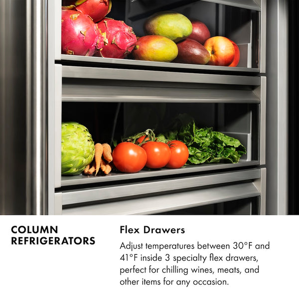 ZLINE 24 in. 12.5 cu. ft. Panel Ready Column Refrigerator with Graphite Gray Interior, Open Box-Great Condition