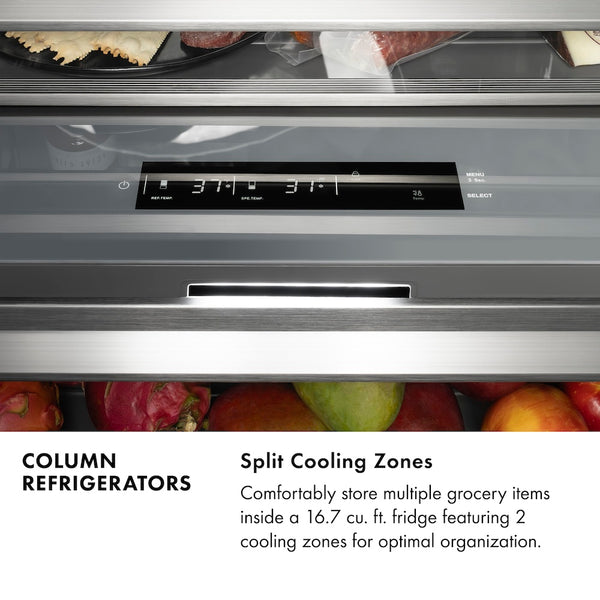 ZLINE 30 in. 16.7 cu. ft. Panel Ready Column Refrigerator with Graphite Gray Interior, Open Box-Great Condition