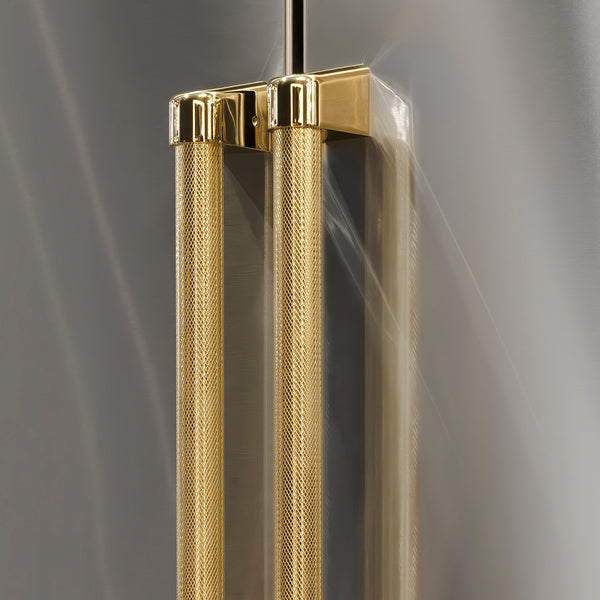 ZLINE Autograph Edition 36 in. Built-In Refrigerator Helix Handles (Set of 3) in Polished Gold (RBIVHZ-K-G-36)