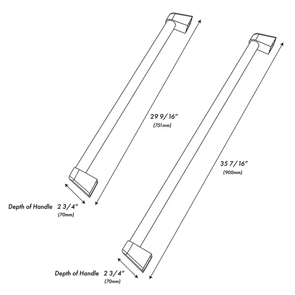 ZLINE Autograph Edition 36 in. Built-In Refrigerator Helix Handles (Set of 3) in Polished Nickel (RBIVHZ-K-PN-36)