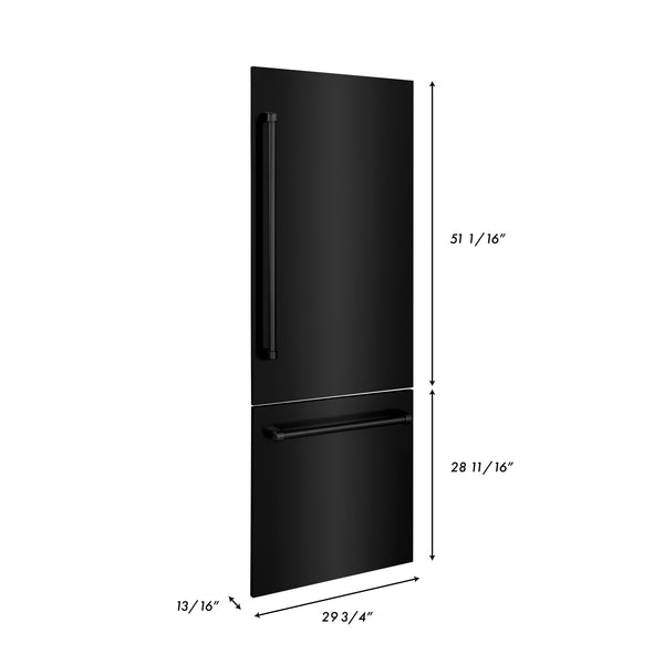 ZLINE 30 Inch Built In Refrigerator Panel and Handle Set in Black Stainless Steel (2 Panels, 2 Handles) (RPBIV-BS-30)