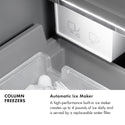 ZLINE Autograph Edition 24 in. 12.4 cu. ft. Column Freezer in Stainless Steel with Graphite Gray Interior and Polished Gold Accents (RCFVZ-304-24-G)