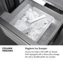 ZLINE Autograph Edition 18 in. 8.6 cu. ft. Left Hinge Column Freezer in White Matte with Graphite Gray Interior and Champagne Bronze Accents (RCFVLZ-WM-18-CB)