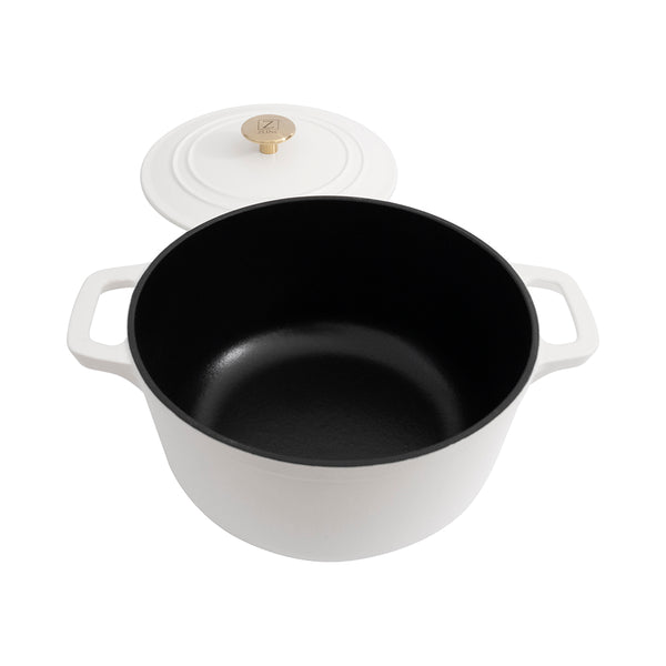 ZLINE 5-Piece Enameled Cast Iron Cookware Set in White Matte (CWSETS-WM-5)