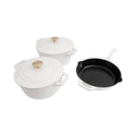ZLINE 5-Piece Enameled Cast Iron Cookware Set in White Matte (CWSETS-WM-5)