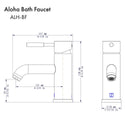 ZLINE Aloha Single Handle Bath Faucet in Champagne Bronze (ALH-BF-CB) dimensional diagram.