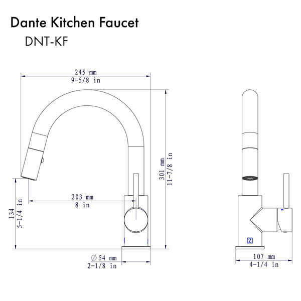 ZLINE Dante Kitchen Faucet in Champagne Bronze (DNT-KF-CB)