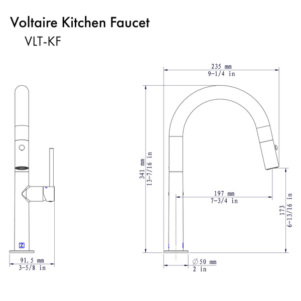 ZLINE Voltaire Kitchen Faucet in Champagne Bronze (VLT-KF-CB)