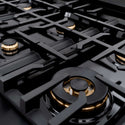 ZLINE Autograph Edition 48 in. 6.7 cu. ft. Classic Double Oven Gas Range with 8 Burner Cooktop in Black Stainless Steel and Champagne Bronze Accents, Open Box-Good Condition