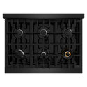 ZLINE 36 in. 5.2 cu. ft. Classic Dual Fuel Range with 6 Burner Gas Cooktop and Electric Convection Oven in Black Stainless Steel (CDRB-36)