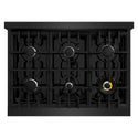 ZLINE 36 in. 5.2 cu. ft. Classic Dual Fuel Range with 6 Burner Gas Cooktop and Electric Convection Oven in Black Stainless Steel, Open Box-Great Condition