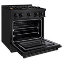 ZLINE 30 in. 4.2 cu. ft. Select Dual Fuel Range with Gas Cooktop and Electric Convection Oven in Black Stainless Steel with 4 Brass Burners, Open Box-Great Condition