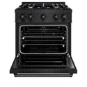 ZLINE 30 in. 4.2 cu. ft. Classic Gas Range with 4 Burner Cooktop and Convection Gas Oven in Black Stainless Steel (CGRB-30)