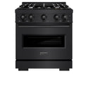 ZLINE 30 in. 4.2 cu. ft. Classic Gas Range with 4 Burner Cooktop and Convection Gas Oven in Black Stainless Steel, Open Box-Great Condition