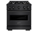 ZLINE 30 in. 4.2 cu. ft. Classic Gas Range with 4 Burner Cooktop and Convection Gas Oven in Black Stainless Steel, Open Box-Good Condition