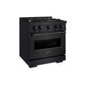 ZLINE 30 in. 4.2 cu. ft. Classic Gas Range with 4 Burner Cooktop and Convection Gas Oven in Black Stainless Steel, Open Box-Good Condition