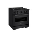 ZLINE 30 in. 4.2 cu. ft. Classic Gas Range with 4 Burner Cooktop and Convection Gas Oven in Black Stainless Steel, Open Box-Great Condition