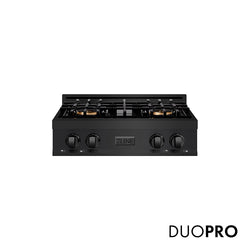ZLINE 30 in. Classic Gas Rangetop with 4 Burner DuoPro™ Cooktop in Black Stainless Steel, Open Box-Great Condition