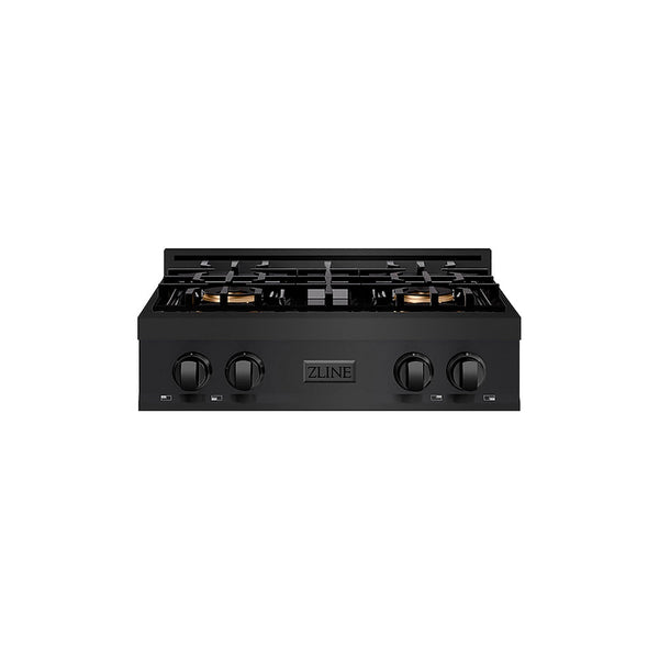ZLINE 30 in. Classic Gas Rangetop with 4 Burner DuoPro™ Cooktop in Black Stainless Steel, Open Box-Good Condition