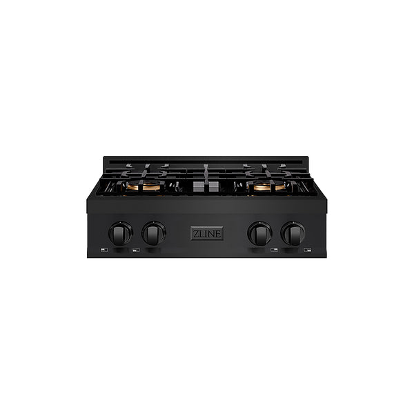 ZLINE 30 in. Classic Gas Rangetop with 4 Burner DuoPro™ Cooktop in Black Stainless Steel, Open Box-Great Condition