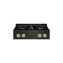 ZLINE Autograph Edition 30 in. Classic Gas Rangetop with 4 Burner DuoPro™ Cooktop in Black Stainless Steel and Champagne Bronze Accents, Open Box-Good Condition