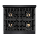 ZLINE Autograph Edition 30 in. Classic Gas Rangetop with 4 Burner DuoPro™ Cooktop in Black Stainless Steel and Champagne Bronze Accents, Open Box-Great Condition