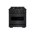 ZLINE 30 in. 4.2 cu. ft. Classic Dual Fuel Range with 4 Burner Gas Cooktop and Electric Convection Oven in Black Stainless Steel, Open Box-Great Condition