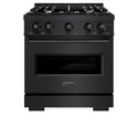 ZLINE 30 in. 4.2 cu. ft. Classic Dual Fuel Range with 4 Burner Gas Cooktop and Electric Convection Oven in Black Stainless Steel, Open Box-Great Condition