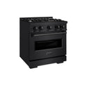 ZLINE 30 in. 4.2 cu. ft. Classic Dual Fuel Range with 4 Burner Gas Cooktop and Electric Convection Oven in Black Stainless Steel, Open Box-Good Condition
