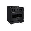ZLINE 30 in. 4.2 cu. ft. Classic Dual Fuel Range with 4 Burner Gas Cooktop and Electric Convection Oven in Black Stainless Steel, Open Box-Great Condition