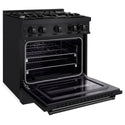 ZLINE 30 in. 4.2 cu. ft. Classic Dual Fuel Range with 4 Burner Gas Cooktop and Electric Convection Oven in Black Stainless Steel, Open Box-Good Condition