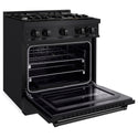 ZLINE 30 in. 4.2 cu. ft. Classic Dual Fuel Range with 4 Burner Gas Cooktop and Electric Convection Oven in Black Stainless Steel, Open Box-Great Condition