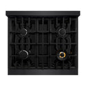 ZLINE 30 in. 4.2 cu. ft. Classic Dual Fuel Range with 4 Burner Gas Cooktop and Electric Convection Oven in Black Stainless Steel, Open Box-Great Condition