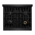 ZLINE 30 in. 4.2 cu. ft. Classic Dual Fuel Range with 4 Burner Gas Cooktop and Electric Convection Oven in Black Stainless Steel, Open Box-Good Condition