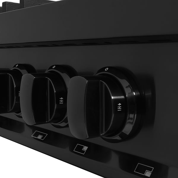 ZLINE 48 in. Classic Gas Rangetop with 8 Brass Burners and Porcelain Cooktop in Black Stainless Steel (RTB-BR-48)