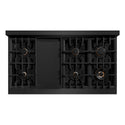 ZLINE 48 in. Legacy Gas Rangetop with 6 Brass Burners and Porcelain Cooktop in Black Stainless Steel, Open Box-Great Condition