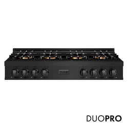 ZLINE 48 in. Classic Gas Rangetop with 8 Burner DuoPro™ Cooktop in Black Stainless Steel (PCRTB-48)
