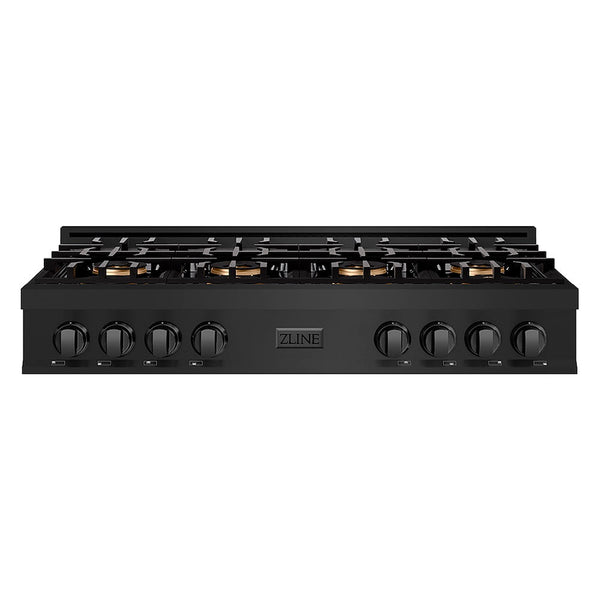 ZLINE 48 in. Classic Gas Rangetop with 8 Burner DuoPro™ Cooktop in Black Stainless Steel, Open Box-Good Condition