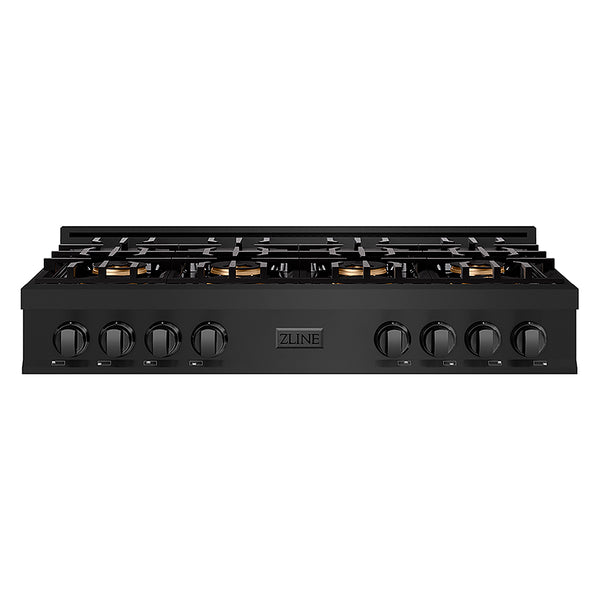 ZLINE 48 in. Classic Gas Rangetop with 8 Burner DuoPro™ Cooktop in Black Stainless Steel, Open Box-Great Condition