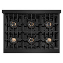ZLINE Autograph Edition 36 in. Classic Gas Rangetop with 6 Burner DuoPro™ Cooktop in Black Stainless Steel and Champagne Bronze Accents, Open Box-Good Condition