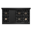 ZLINE Autograph Edition 48 in. Classic Gas Rangetop with 8 Burner DuoPro™ Cooktop in Black Stainless Steel and Champagne Bronze Accents (PCRTBZ-48-CB)