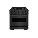 ZLINE 30 in. 4.2 cu. ft. Classic Dual Fuel Range with 4 Burner DuoPro™ Cooktop and Electric Convection Oven in Black Stainless Steel (PCDRB-30)