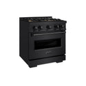 ZLINE 30 in. 4.2 cu. ft. Classic Dual Fuel Range with 4 Burner DuoPro™ Cooktop and Electric Convection Oven in Black Stainless Steel, Open Box-Good Condition