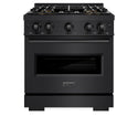 ZLINE 30 in. 4.2 cu. ft. Classic Dual Fuel Range with 4 Burner DuoPro™ Cooktop and Electric Convection Oven in Black Stainless Steel (PCDRB-30)