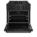 ZLINE 30 in. 4.2 cu. ft. Classic Dual Fuel Range with 4 Burner DuoPro™ Cooktop and Electric Convection Oven in Black Stainless Steel, Open Box-Good Condition